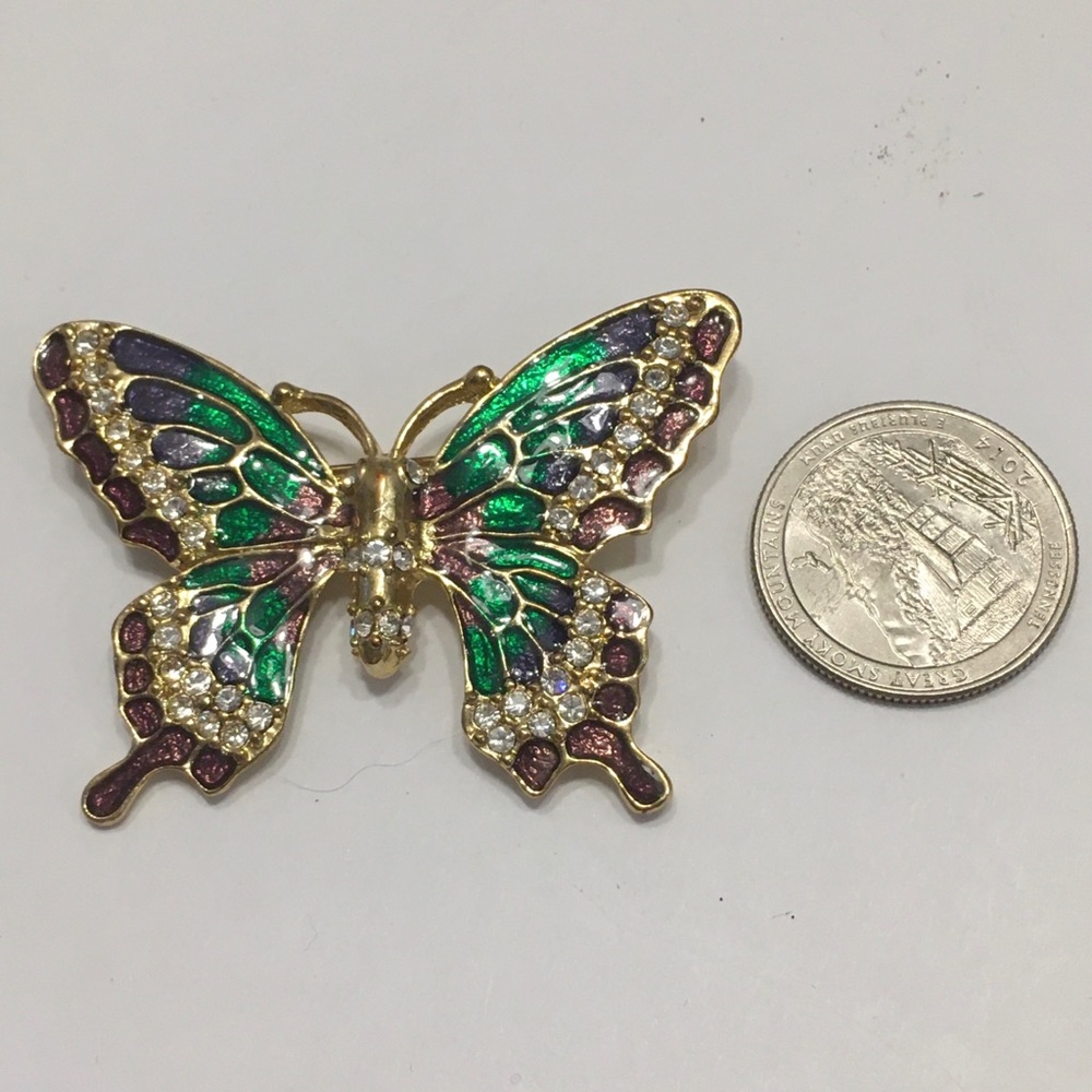 Jewel-toned Butterfly Brooch - Picture 6 of 6